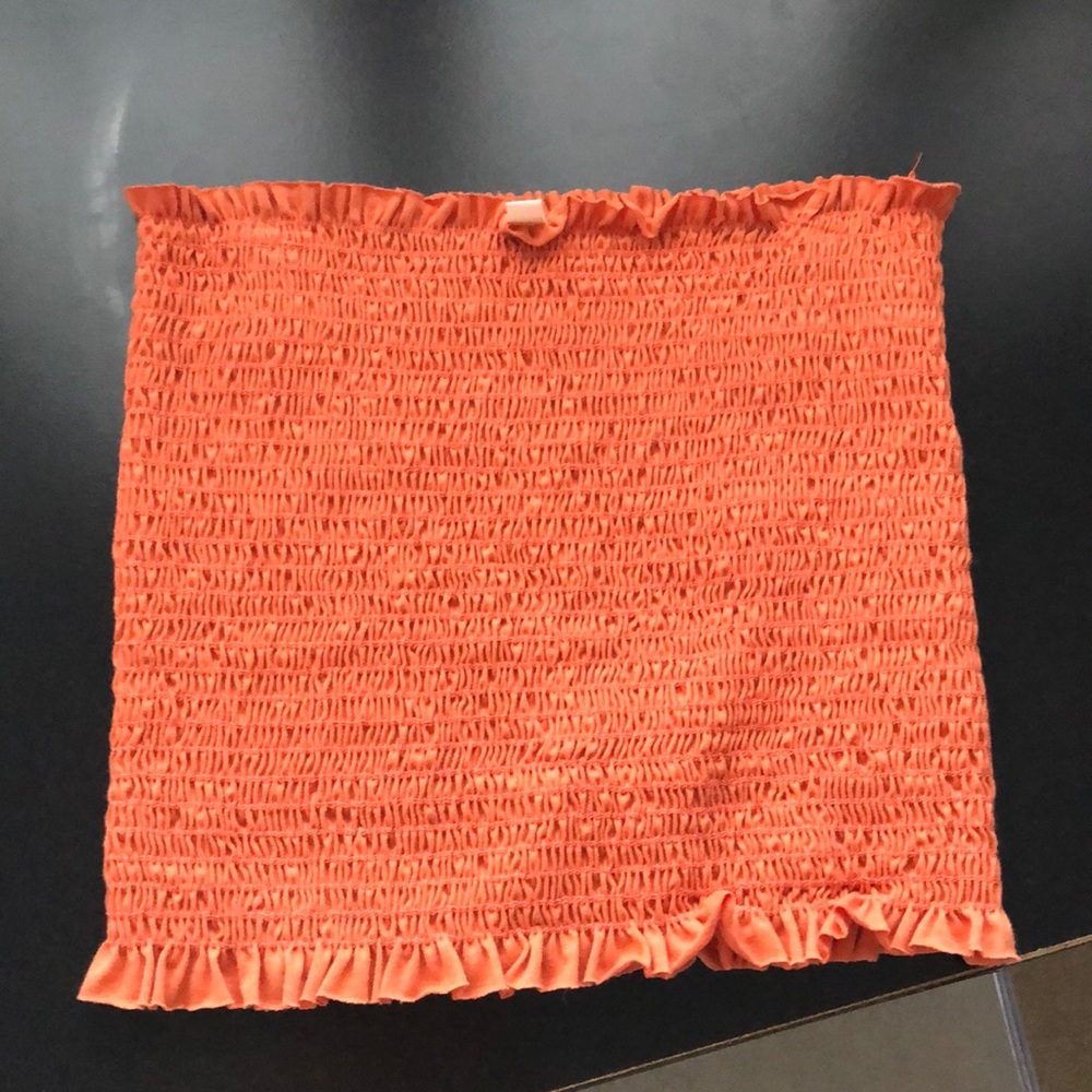 Burnt orange strapless top